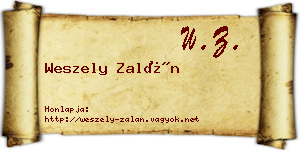 Weszely Zalán névjegykártya